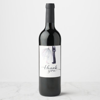 Étiquette Pour Bouteilles De Vin Étiquette de vin "Merci" pour la danse élégante de