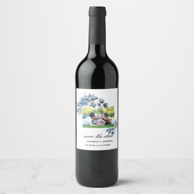 Étiquette Pour Bouteilles De Vin Étiquette de vin mousseux au eucalyptus à script m (Devant)