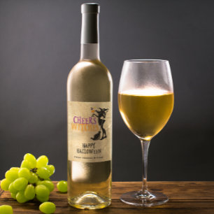Étiquette Pour Bouteilles De Vin Étiquette de vin personnalisé Cheers sorcières Hal