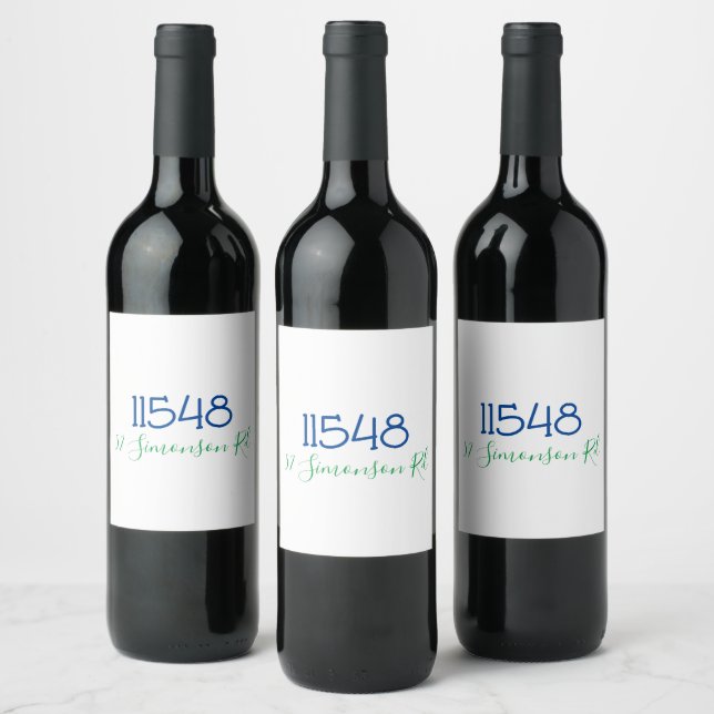Étiquette Pour Bouteilles De Vin Étiquette de vin personnalisée avec code postal et (Bouteilles)