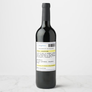 Étiquette Pour Bouteilles De Vin Étiquette de vin personnalisée drôle d'ordonnance