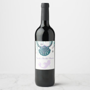 Étiquette Pour Bouteilles De Vin Étiquette de vin personnalisée Fête de plage scint