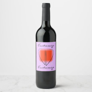 Étiquette Pour Bouteilles De Vin Étiquette de vin personnalisée Mod Art Heart