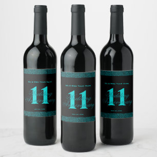 Étiquette Pour Bouteilles De Vin Étiquette de vin personnalisée pour les 11 ans de 