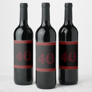 Étiquette Pour Bouteilles De Vin Étiquette de vin personnalisée pour les 40 ans de