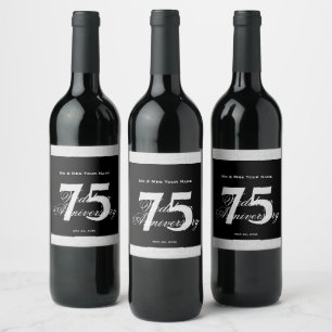 Étiquette Pour Bouteilles De Vin Étiquette de vin personnalisée pour les 75 ans de