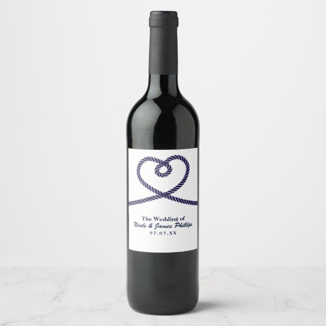 Étiquette Pour Bouteilles De Vin Étiquette de vin personnalisée pour mariage avec c (Devant)