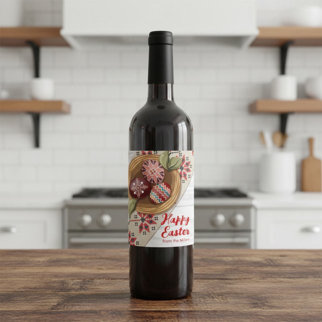 Étiquette Pour Bouteilles De Vin Étiquette de vin personnalisée pour œuf de Pâques  (Créateur téléchargé)