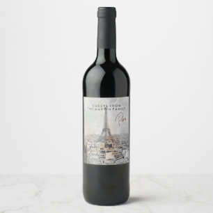 Étiquette Pour Bouteilles De Vin Étiquette de vin personnalisée Tour Eiffel Paris s