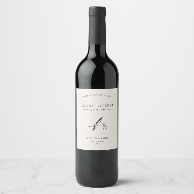 Étiquette Pour Bouteilles De Vin Étiquette de vin pour annonce de grossesse (Devant)