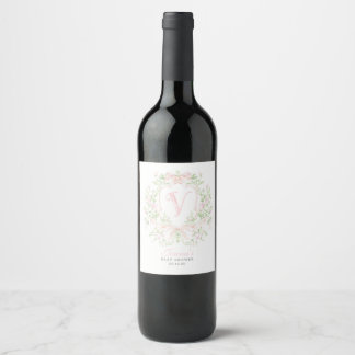Étiquette Pour Bouteilles De Vin Étiquette de vin pour Baby Shower avec blason prep