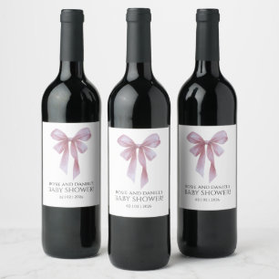 Étiquette Pour Bouteilles De Vin Étiquette de vin pour Baby Shower Fille Arc en Cie