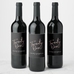 Étiquette Pour Bouteilles De Vin Étiquette de vin pour fête d'anniversaire 21 ans a