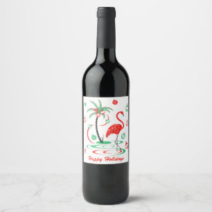 Étiquette Pour Bouteilles De Vin étiquette de vin pour les fêtes de Noël de flaming