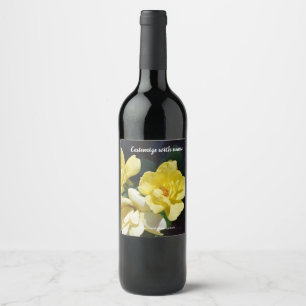 Étiquette Pour Bouteilles De Vin Étiquette de vin Rose Jaune