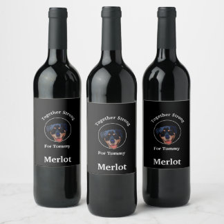 Étiquette Pour Bouteilles De Vin Étiquette de vin Rottweiler Fort Confiant