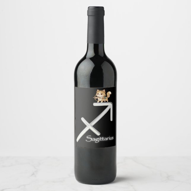 Étiquette Pour Bouteilles De Vin Étiquette de vin Sagittaire (Devant)