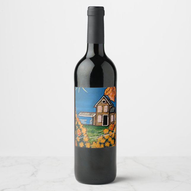 Étiquette Pour Bouteilles De Vin Étiquette de vin Scène Naturelle (Devant)