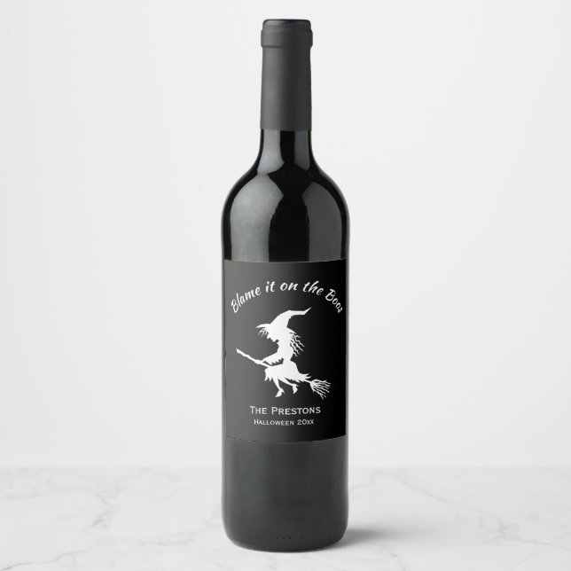 Étiquette Pour Bouteilles De Vin Étiquette de vin Sorcière des Boos (Devant)
