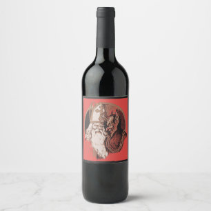 Étiquette Pour Bouteilles De Vin Étiquette de vin St Nicholas et Krampus