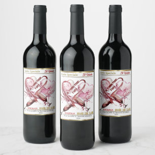 Étiquette Pour Bouteilles De Vin Étiquette de vin. St Valentin