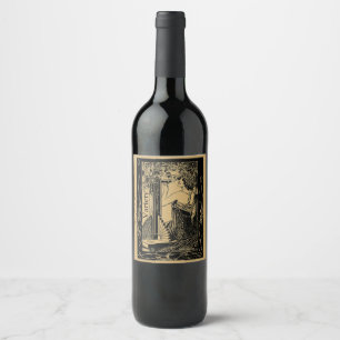 Étiquette Pour Bouteilles De Vin Étiquette de vin vintage Art Nouveau Modèle