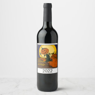 Étiquette Pour Bouteilles De Vin Étiquette de vin Vintage Jackolantern Halloween