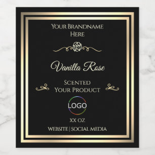 Étiquette Pour Bouteilles De Vin Étiquette d'emballage de produits noirs avec logo