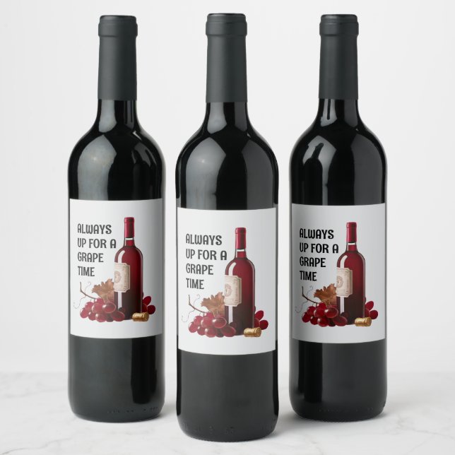 Étiquette Pour Bouteilles De Vin Étiquette du temps du vin rouge (Bouteilles)