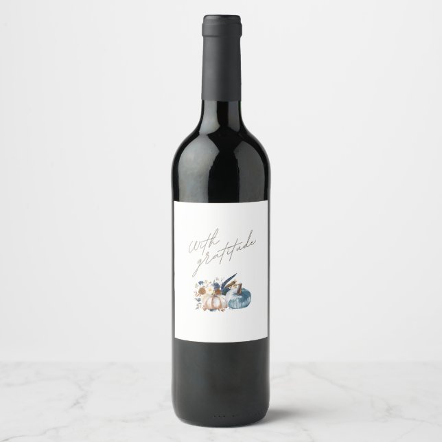 Étiquette Pour Bouteilles De Vin Étiquette du vin de Thanksgiving (Devant)