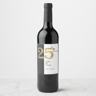 Étiquette Pour Bouteilles De Vin étiquette du vin du 25e anniversaire