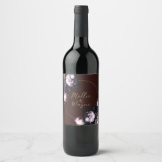Étiquette Pour Bouteilles De Vin Étiquette floral Mariage de Bourgogne