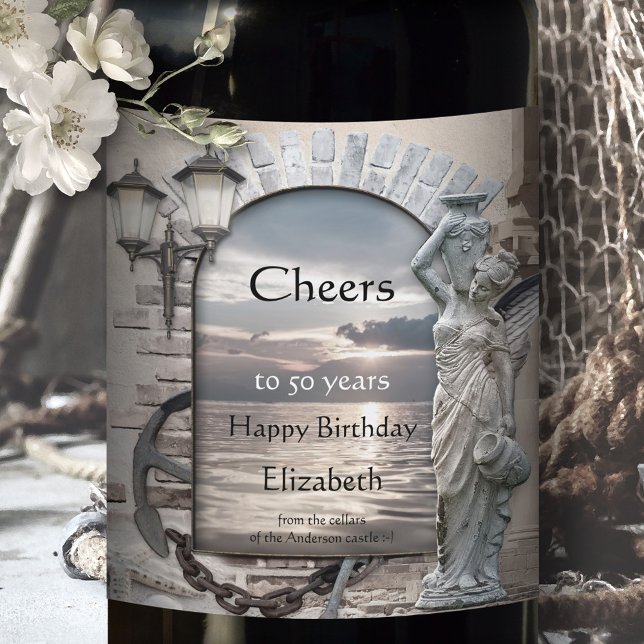 Étiquette Pour Bouteilles De Vin Étiquette italien classique de vin nautique (Créateur téléchargé)