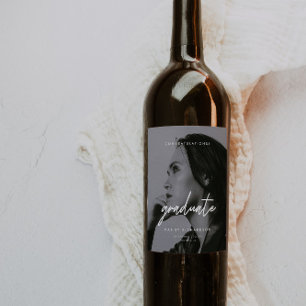 Étiquette Pour Bouteilles De Vin Étiquette personnalisée de photo de remise de dipl