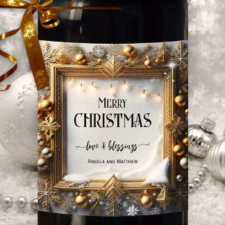 Étiquette Pour Bouteilles De Vin Étiquette traditionnel de vin de Noël festif