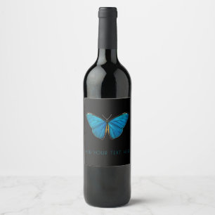 Étiquette Pour Bouteilles De Vin Étiquette VIN : BLEU BUTTERFLY