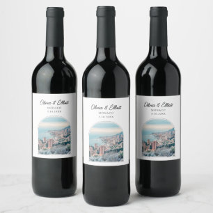Étiquette Pour Bouteilles De Vin Étiquette vin Mariage de Monaco