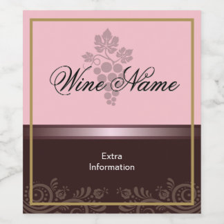 Étiquette Pour Bouteilles De Vin Étiquette Vin rose Avec Raisins