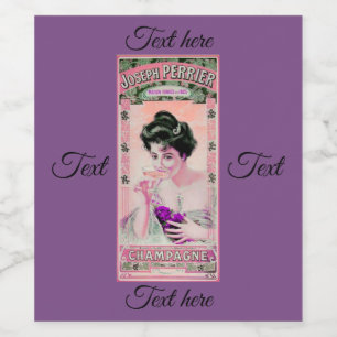 Étiquette Pour Bouteilles De Vin Étiquette vintage de vin de champange de femme
