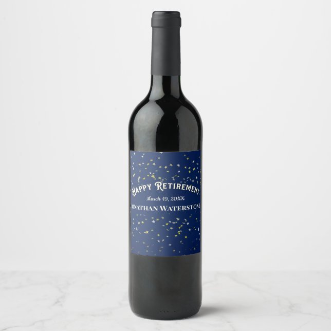 Étiquette Pour Bouteilles De Vin Étoile de la retraite (Devant)