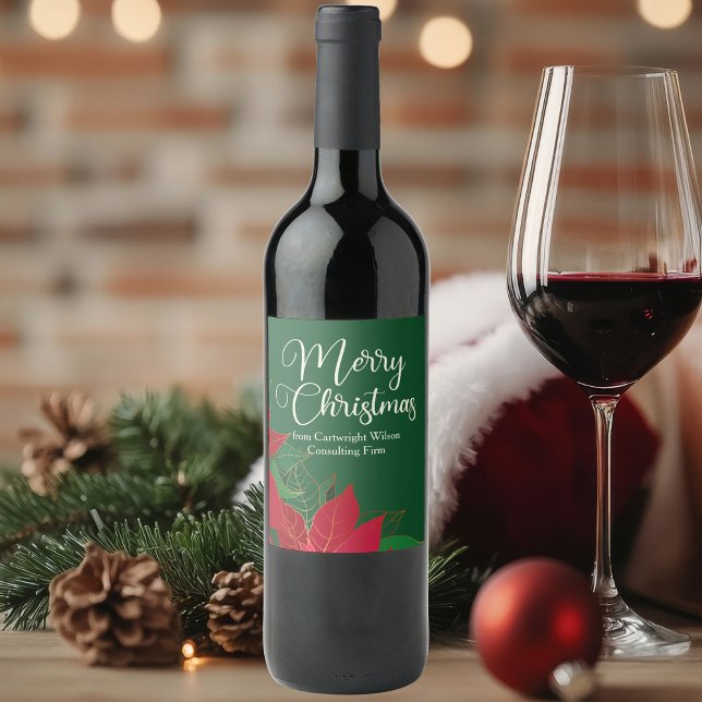 Étiquette Pour Bouteilles De Vin Étoile de Noël Élégante Personnalisable pour Fête  (Créateur téléchargé)