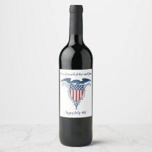 Étiquette Pour Bouteilles De Vin Étoiles bleues blanches rouges d'Eagle d'América