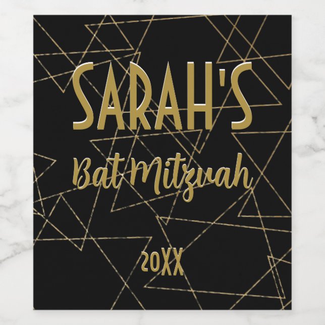 Étiquette Pour Bouteilles De Vin Étoiles d'or (Étiquettes simples)