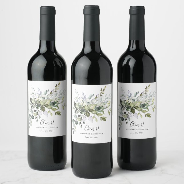 Étiquette Pour Bouteilles De Vin Eucalyptus Mariage Faveurs Vin Étiquette (Bouteilles)