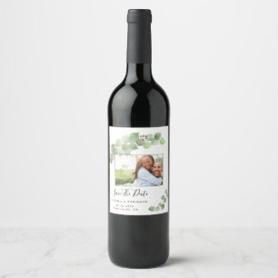 Étiquette Pour Bouteilles De Vin Eucalyptus Moderne Personnalisé Photo Enregistrer 