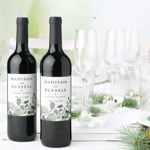Étiquette Pour Bouteilles De Vin Eucalyptus Rustique Personnalisé