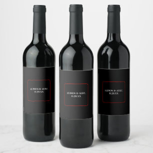 Étiquette Pour Bouteilles De Vin Événement simple Las Vegas noir blanc rouge
