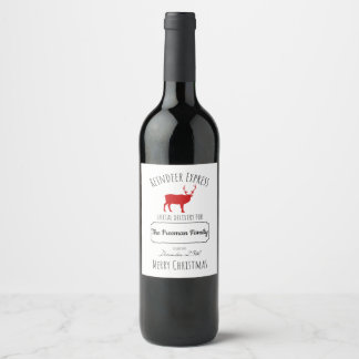 Étiquette Pour Bouteilles De Vin Express Cadeau-Reindeer Étiquette de Noël personna