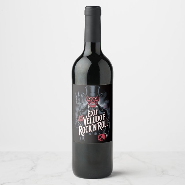 Étiquette Pour Bouteilles De Vin Exu Veludo é Rock'N'Roll #1 (Devant)