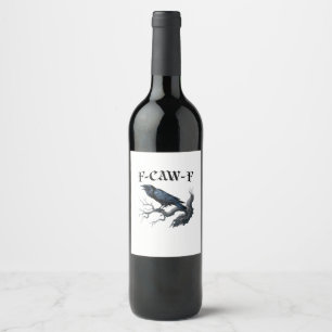 Étiquette Pour Bouteilles De Vin F-Caw-F Oiseau Drôle Corbeau